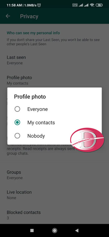 آموزش مخفی کردن و دیده نشدن عکس پروفایل در واتساپ (WhatsApp)