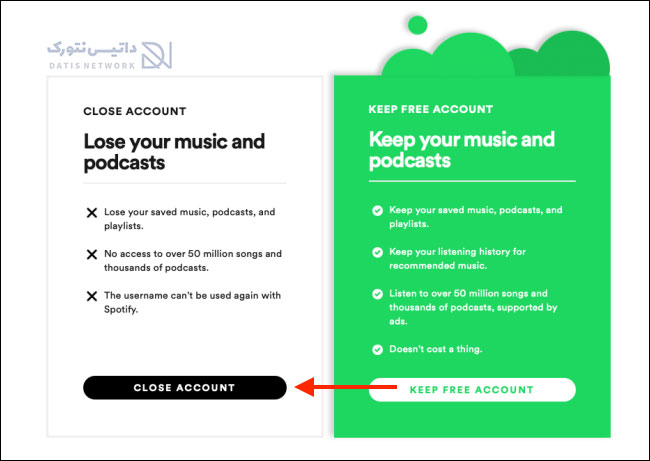 آموزش پاک کردن حساب Spotify